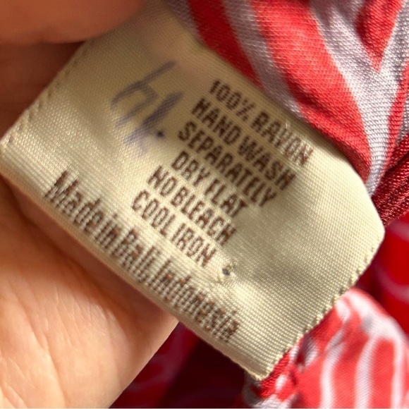 NaPuo Collection Honolulu Printed Red Tunic Dress Fits Women Sz Medium - Picture 9 of 9